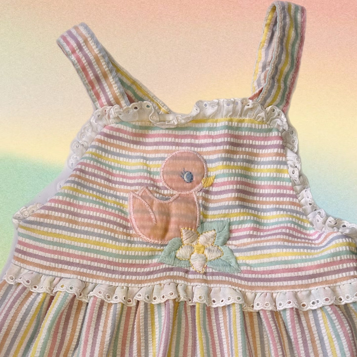 Pastel Striped Lucky Ducky Dress