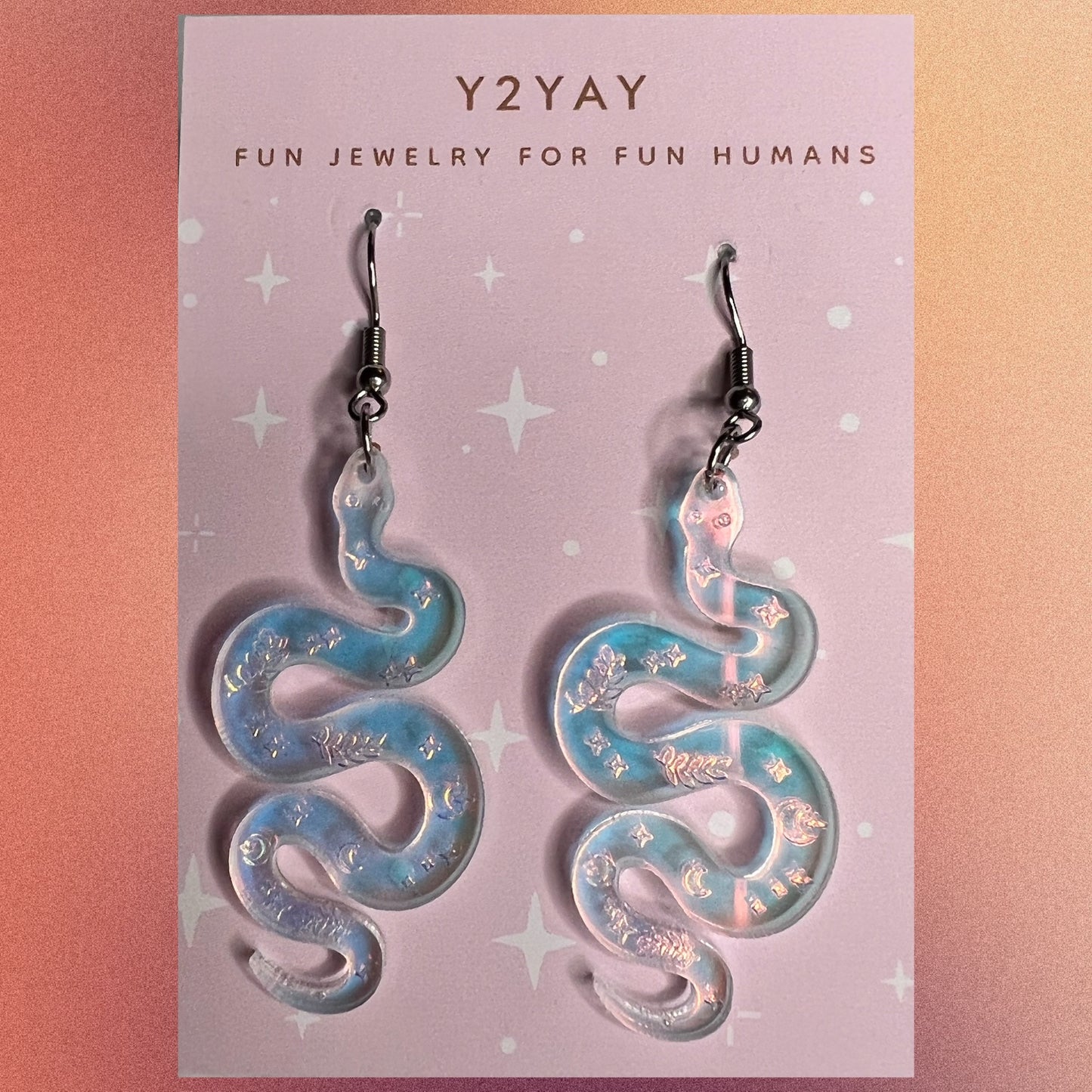 Mystical Iridescent Snake Earrings