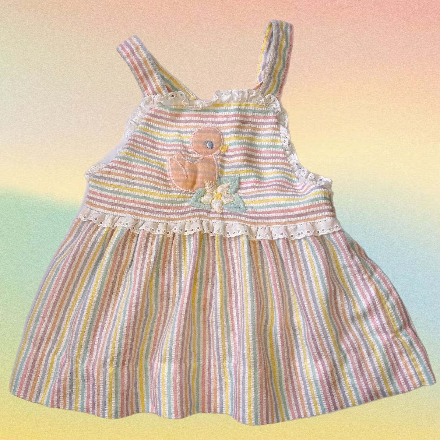 Pastel Striped Lucky Ducky Dress