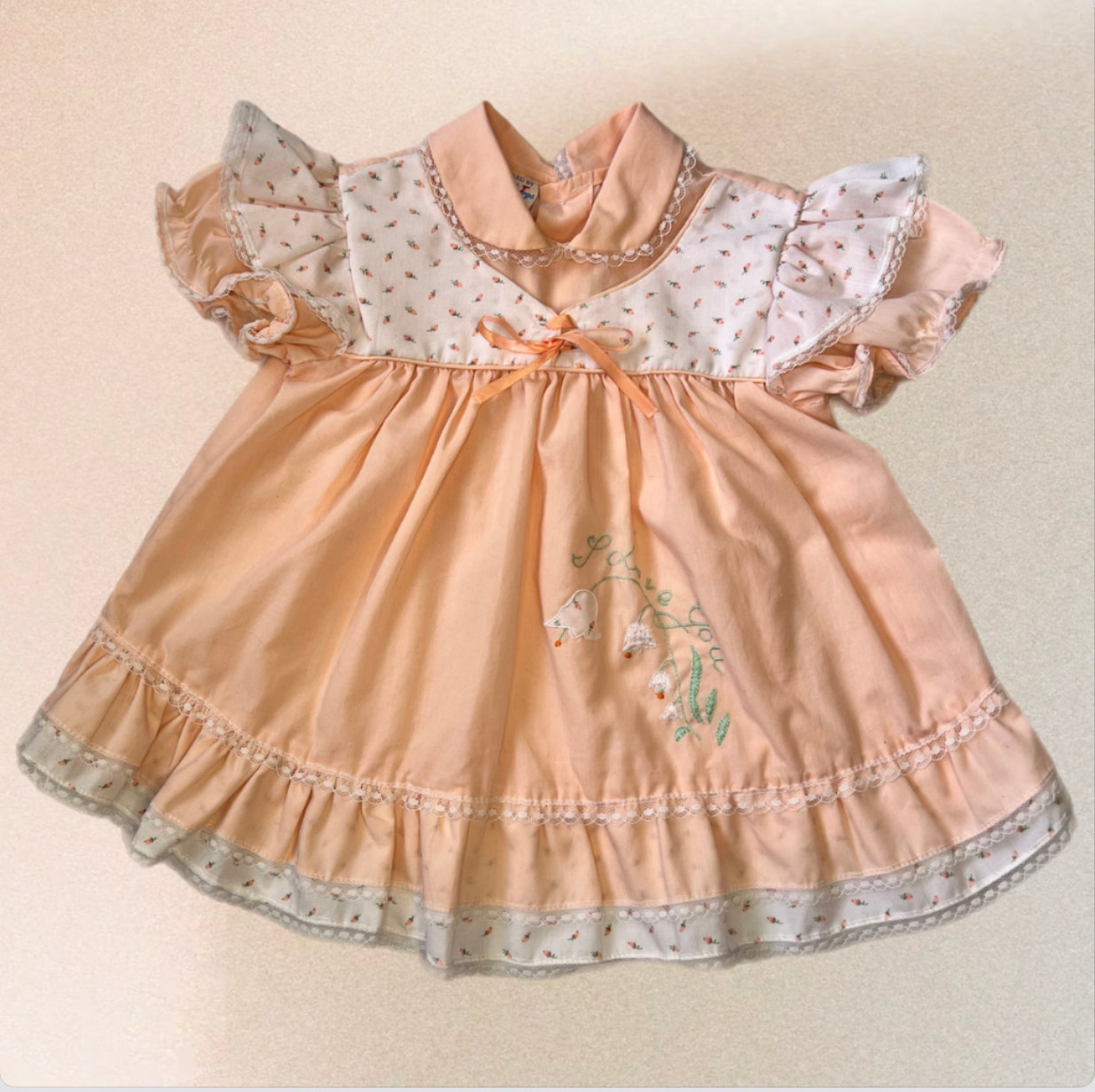 Peach I Love You Dress